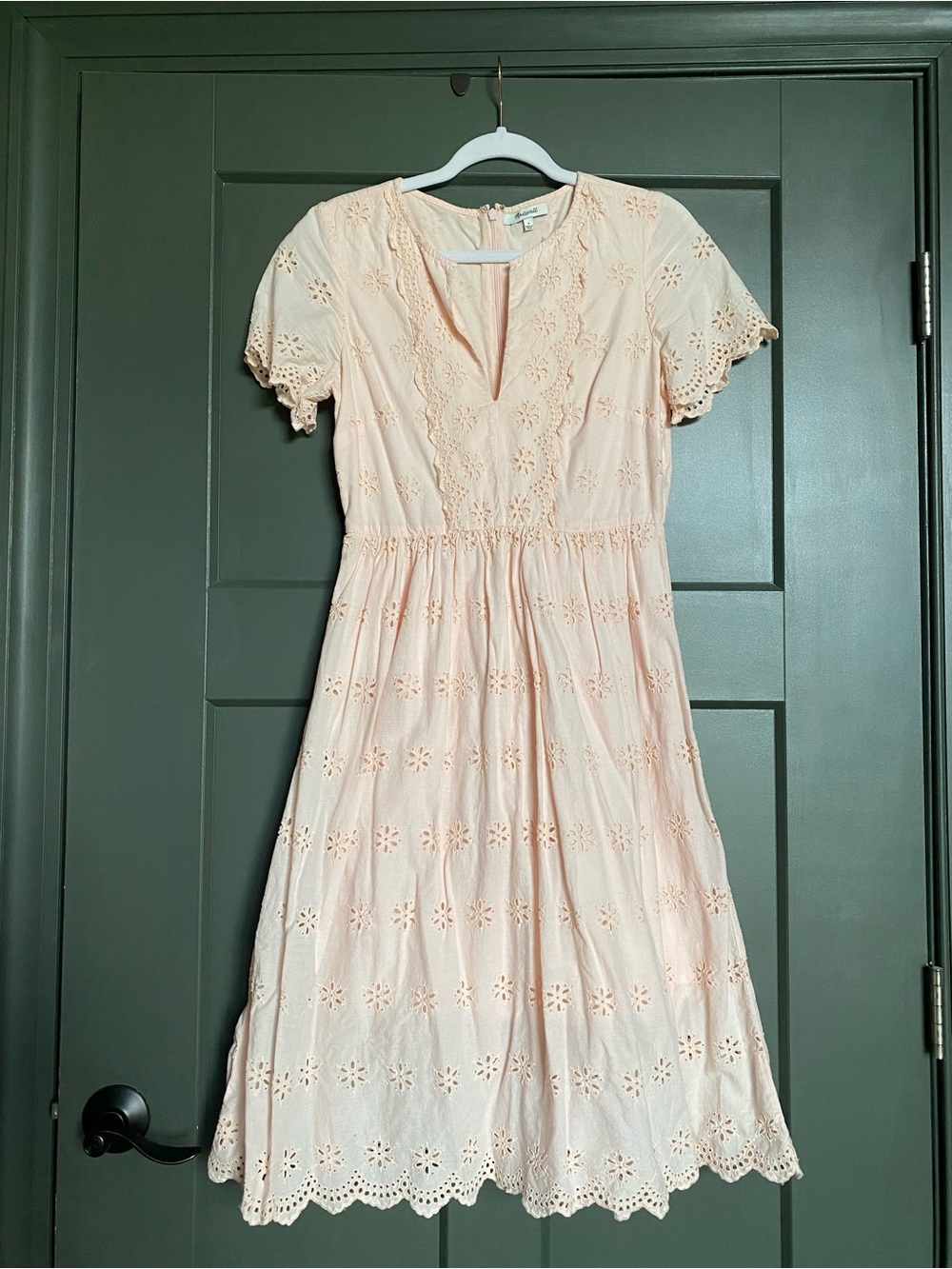 Madewell Blush Eyelet Midi Dress